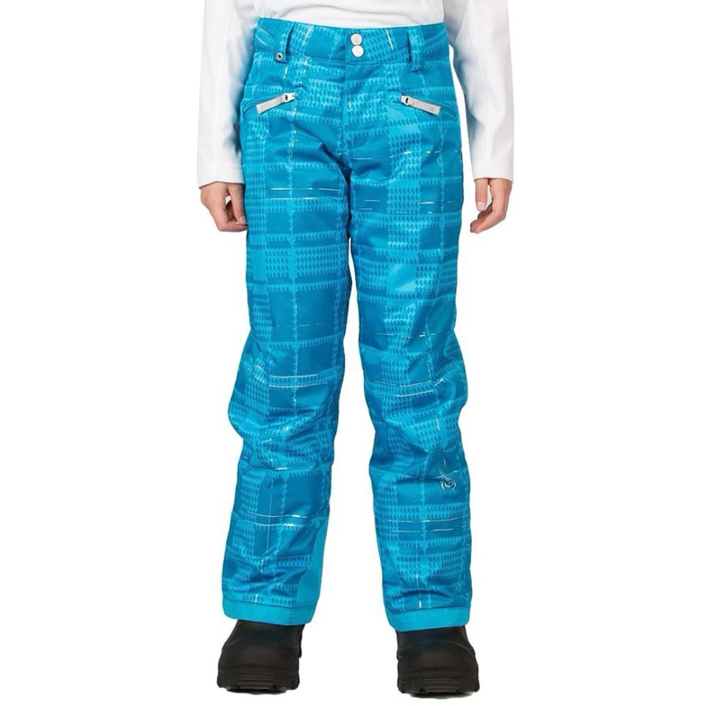 Spyder Vixen Athletic Fit Insulated Ski Pant in Blue Plaid sz Girls 14 Snowboard
